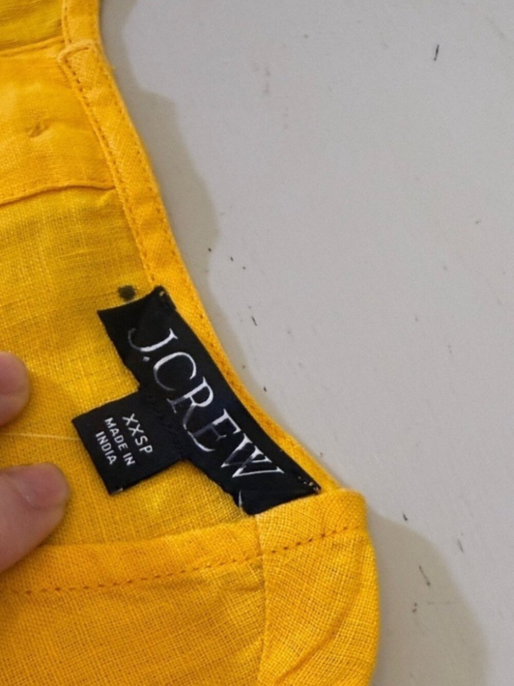 J.Crew Maxine Linen Button-Back Dress XXS Petite Yellow Sleeveless NWT Flawed - Picture 7 of 13